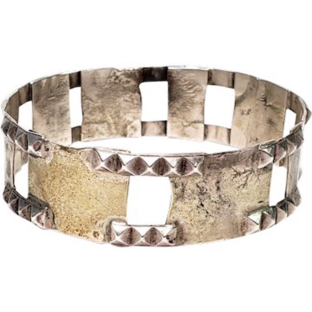 Vintage Isaac Cohen Of Sweden Sterling Silver Modernist Bangle Bracelet